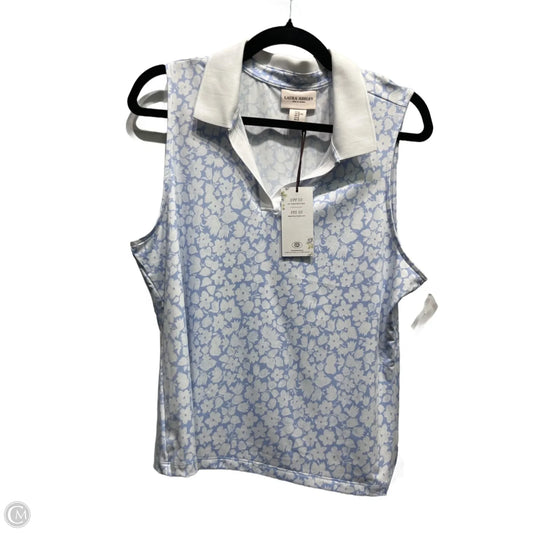 Top Sleeveless By Laura Ashley In Blue & White, Size: Xl