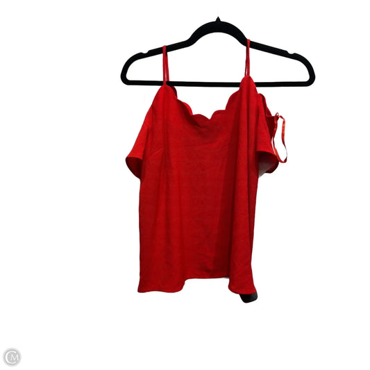 Top Short Sleeve By Monteau In Red, Size: S
