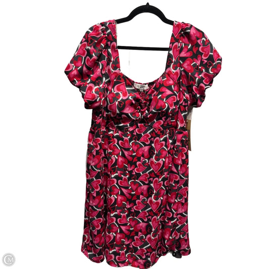 Dress Casual Short By Madden Girl In Black & Pink, Size: Xl