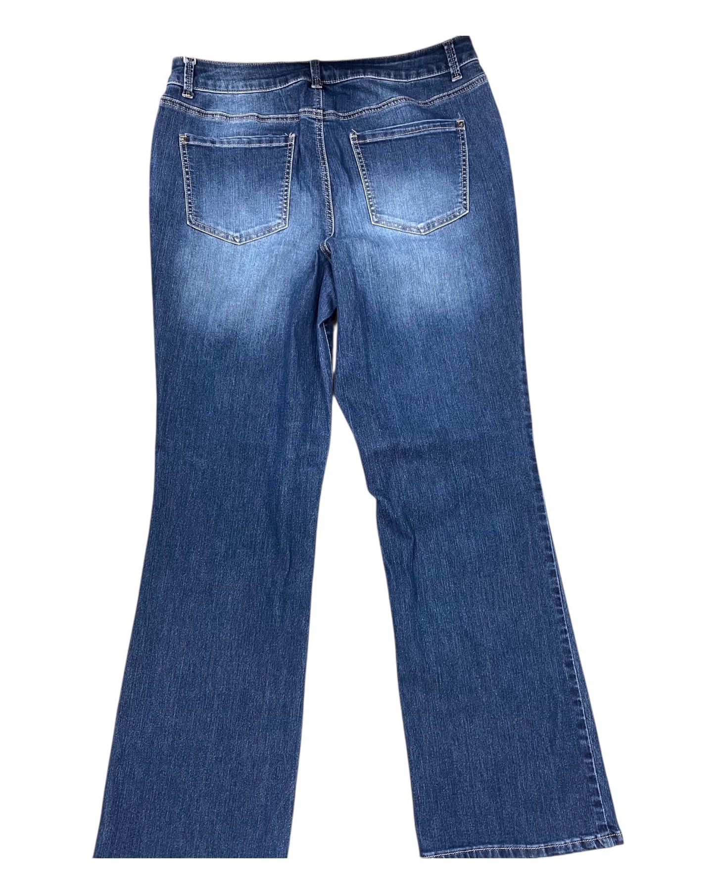 Jeans Flared By Clothes Mentor In Blue Denim, Size:16
