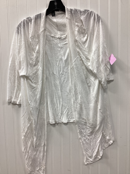 Cardigan By Cable And Gauge In White, Size:1X