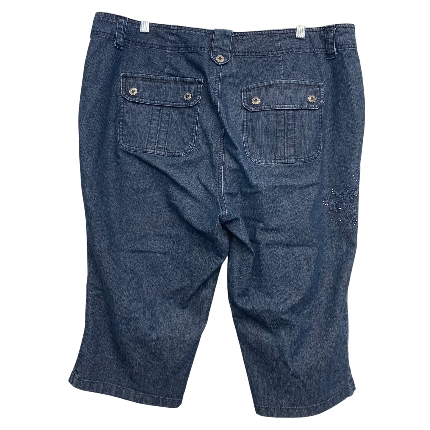 Capris By Gloria Vanderbilt In Blue Denim, Size:18