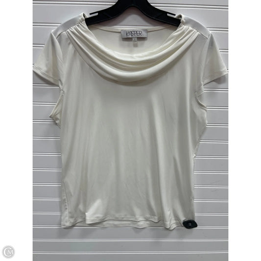 Top Short Sleeve By Kasper In Cream, Size: M