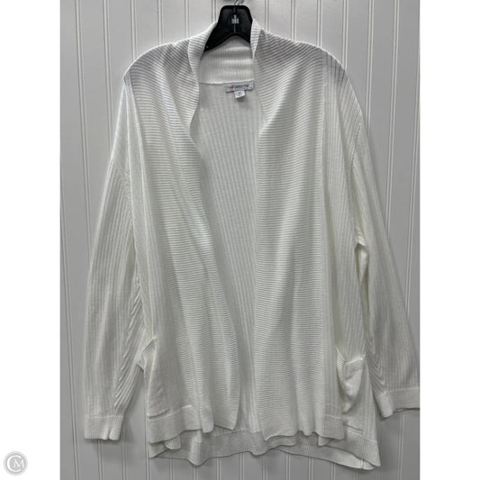 Cardigan By Liz Claiborne In White, Size: 2x