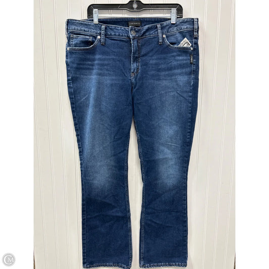 Jeans Boot Cut By Silver In Blue Denim, Size: 18