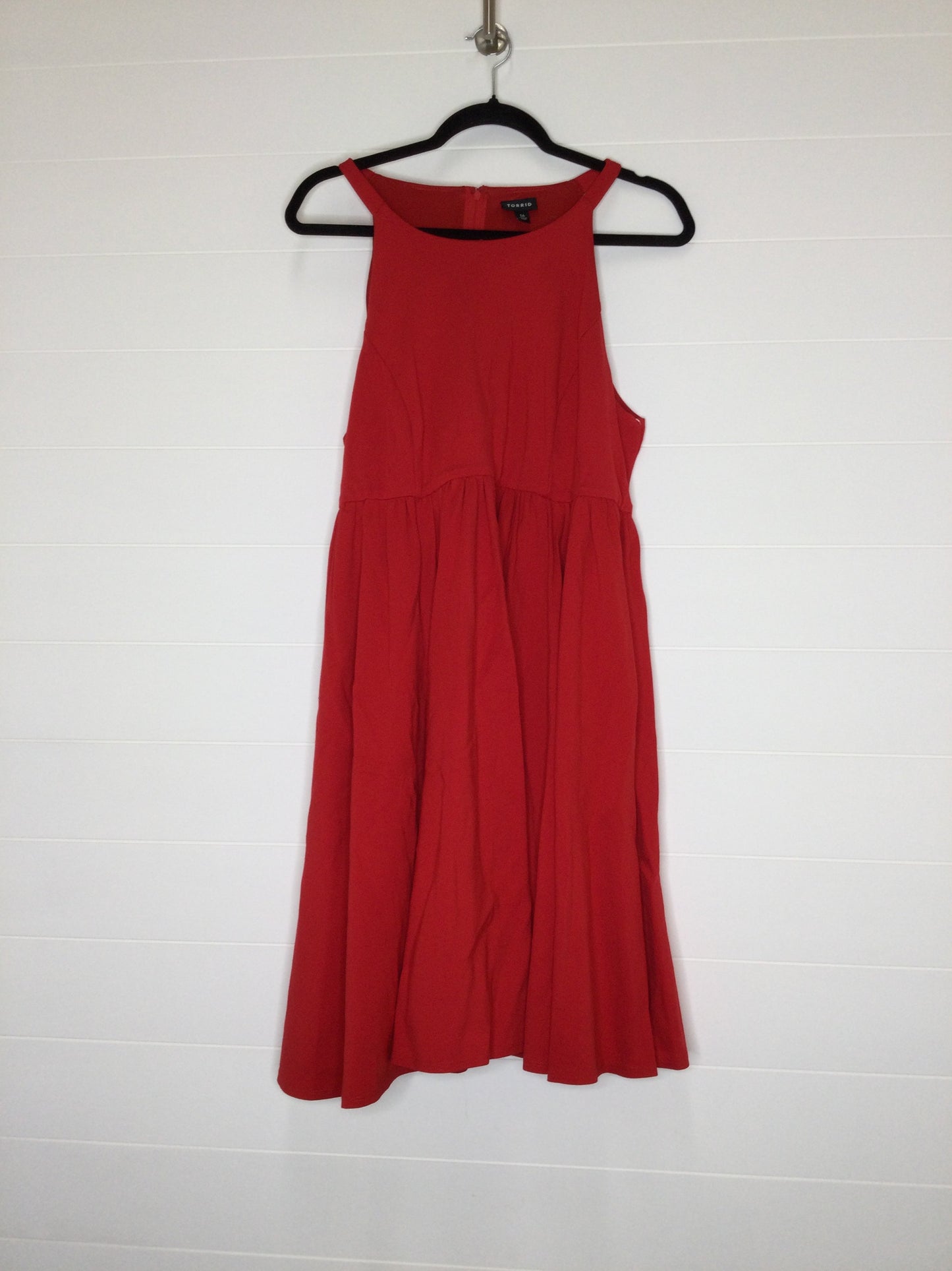 Red Dress Casual Midi Torrid, Size 16