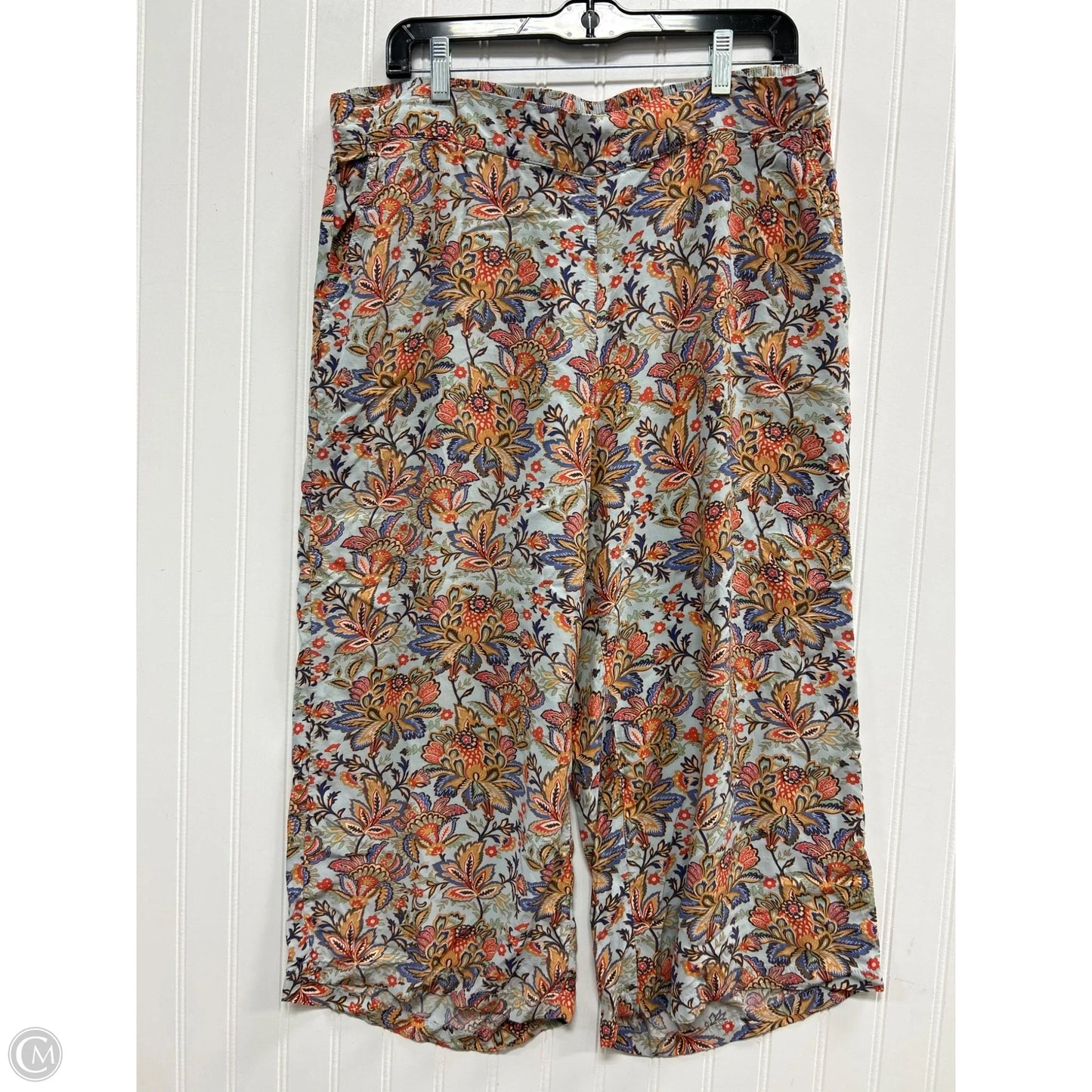 Pants Linen By Tahari In Floral Print, Size: 1x