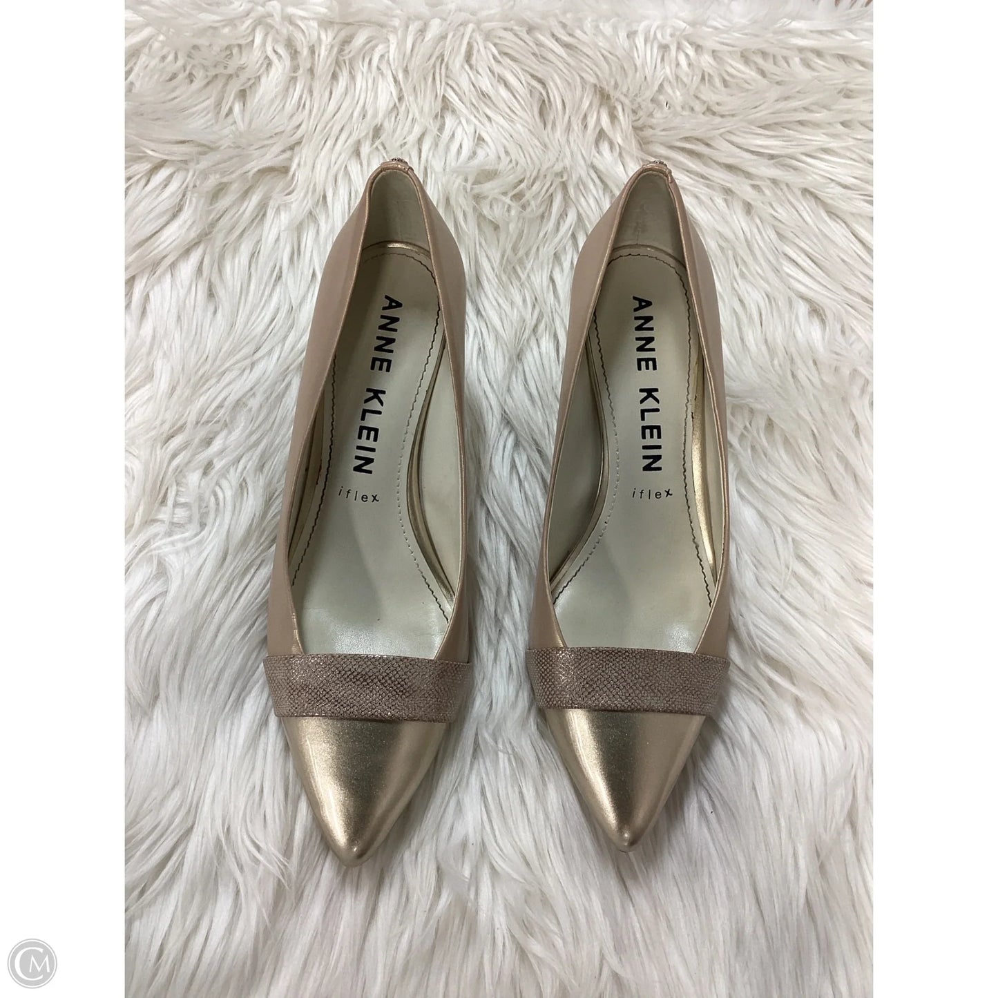 Shoes Heels Kitten By Anne Klein In Gold, Size: 9.5