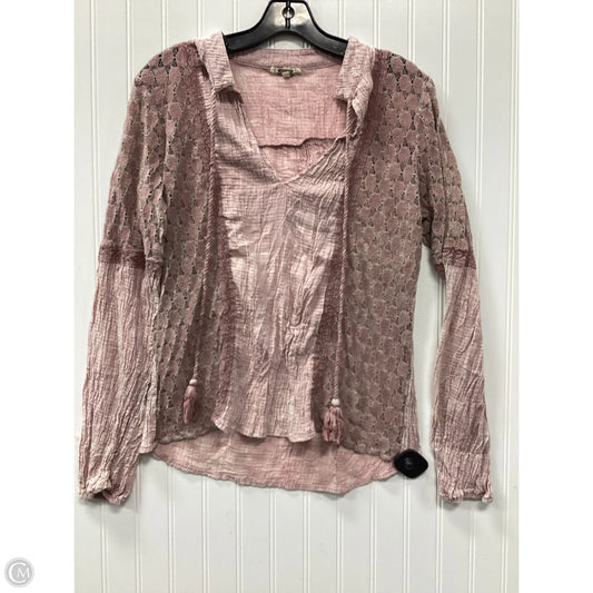 Top Long Sleeve By Gimmicks In Pink, Size: S