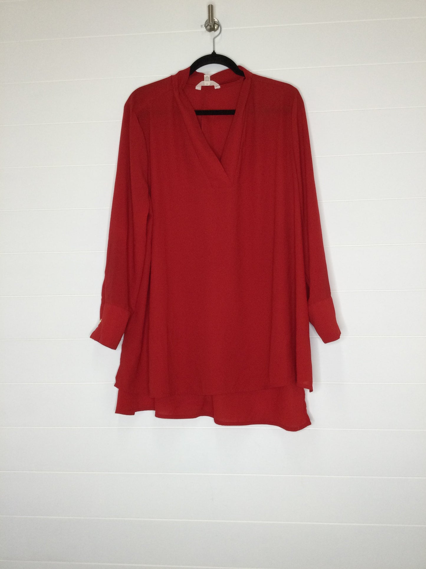 Red Tunic Long Sleeve Terra & Sky, Size 1x