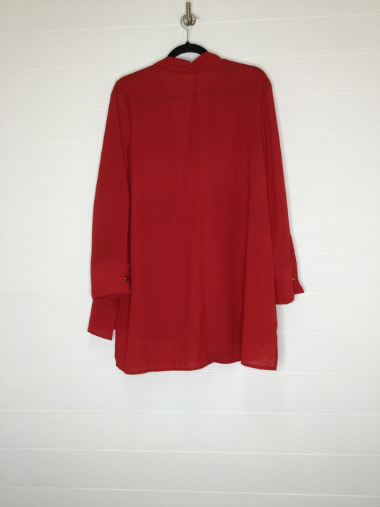 Red Tunic Long Sleeve Terra & Sky, Size 1x