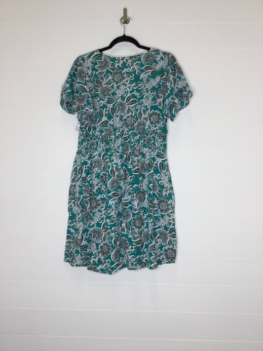 Green & White Dress Casual Midi Loft, Size L