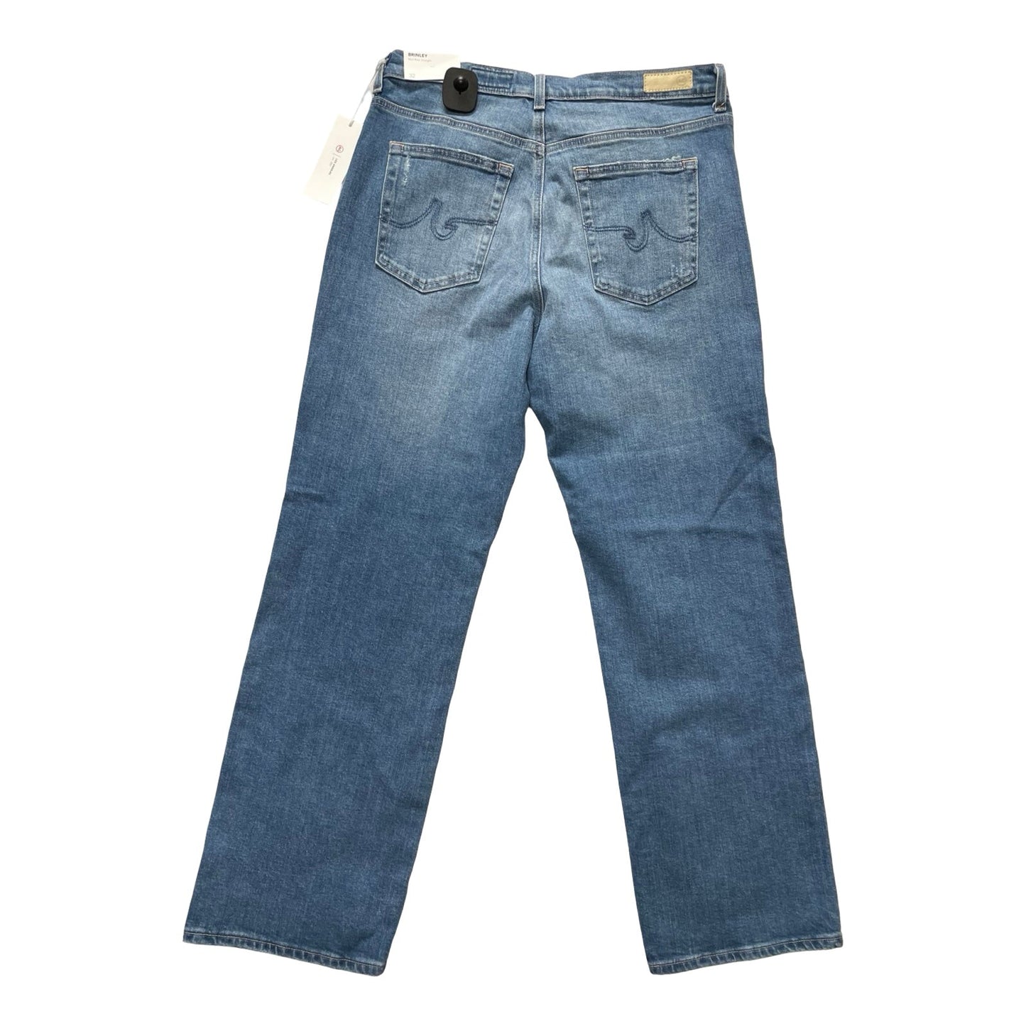 Jeans Straight By Ag Jeans In Blue Denim, Size:14