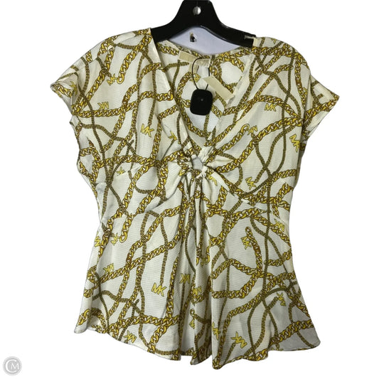 Blouse Short Sleeve By Cmb In Yellow, Size: Xs