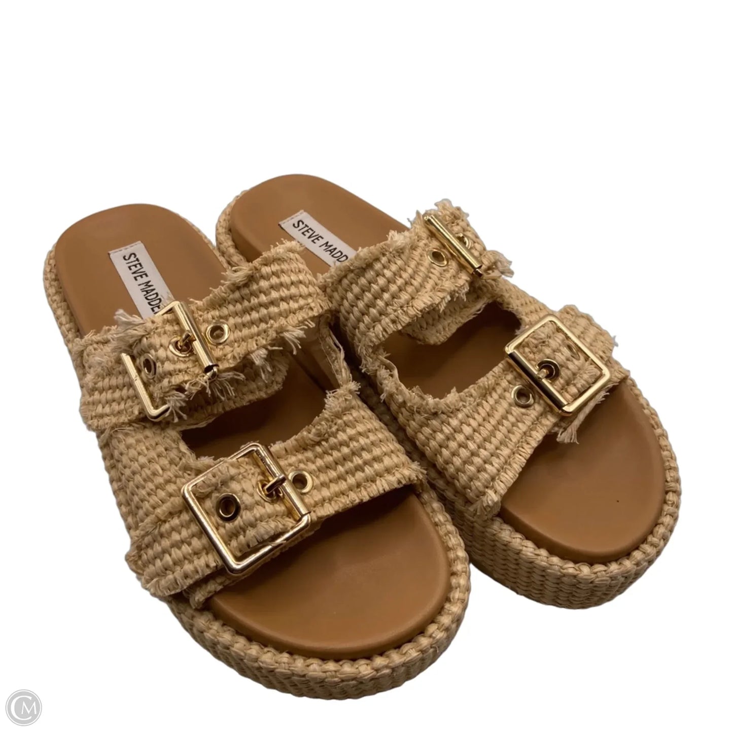 Sandals Heels Platform By Steve Madden In Cream, Size: 7.5