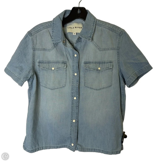 Top Short Sleeve By Lola River In Blue Denim, Size: Xs
