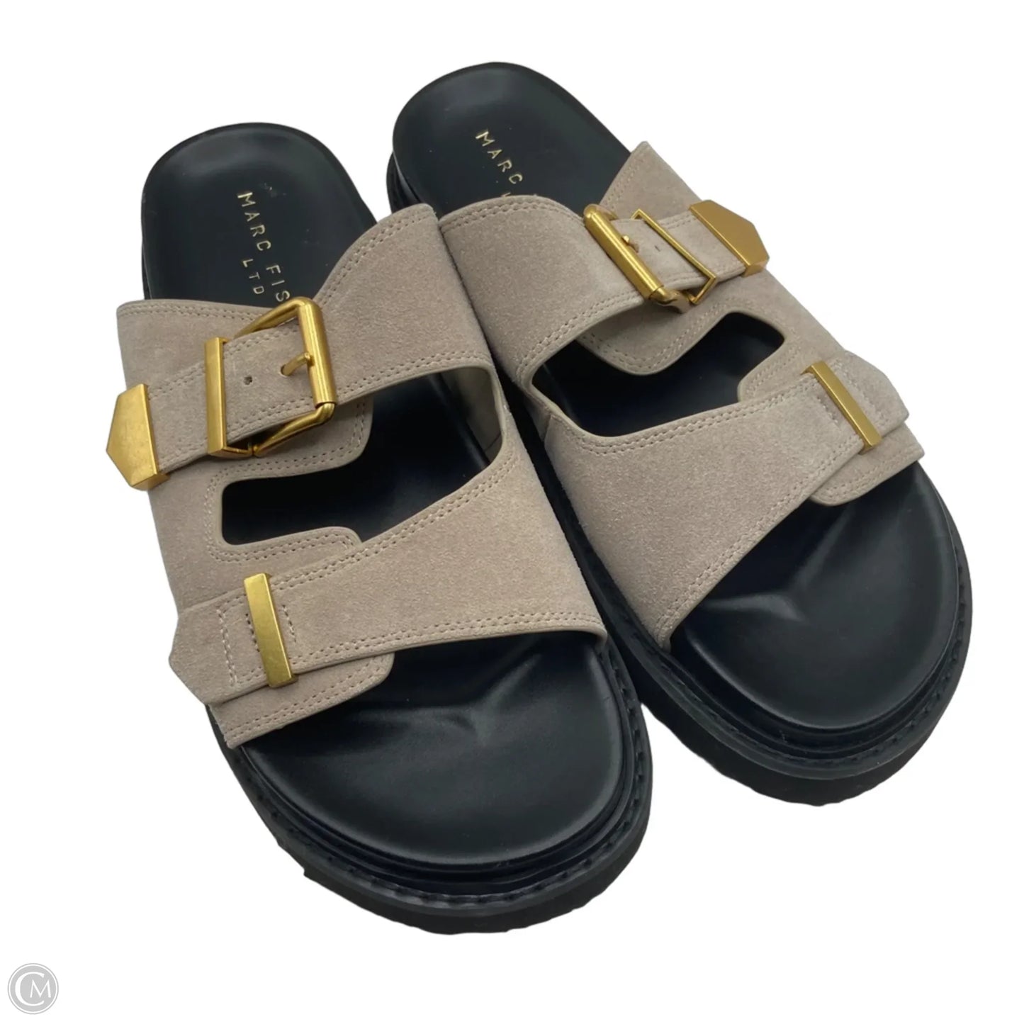Sandals Heels Platform By Marc Fisher In Grey, Size: 9