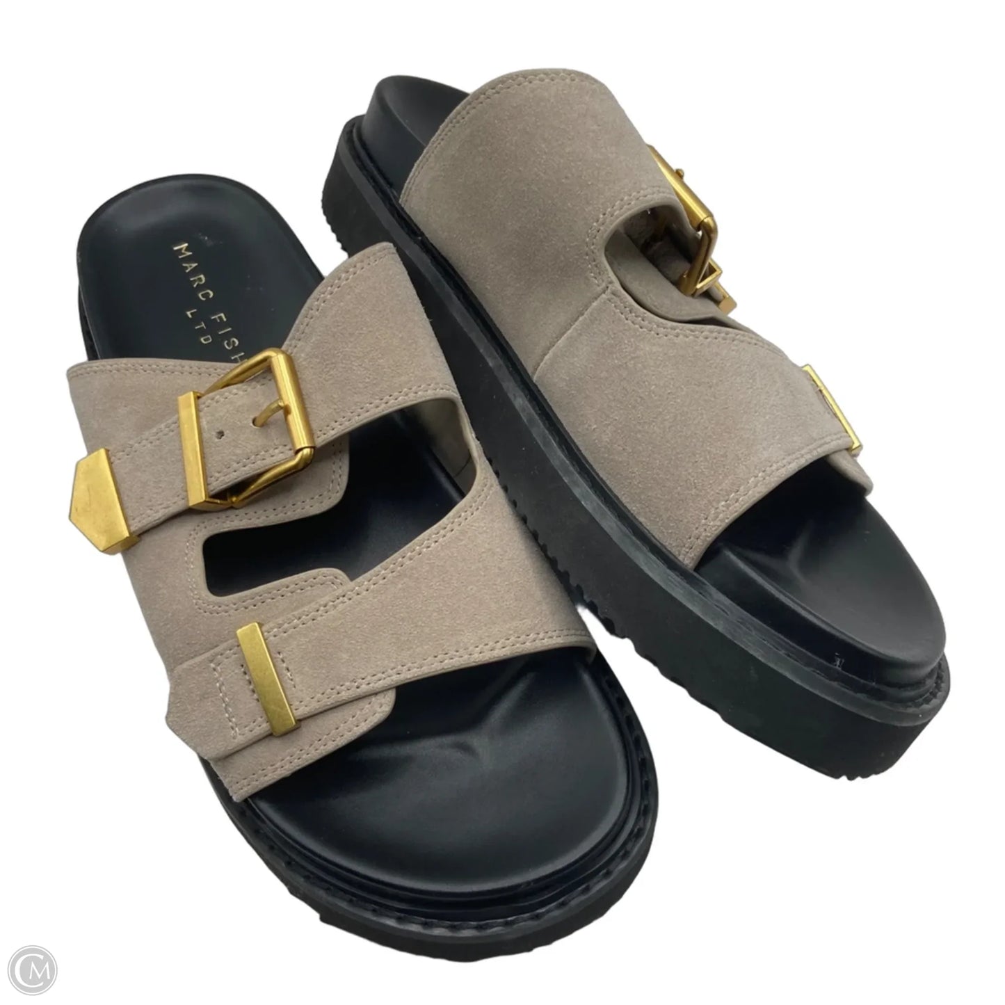 Sandals Heels Platform By Marc Fisher In Grey, Size: 9