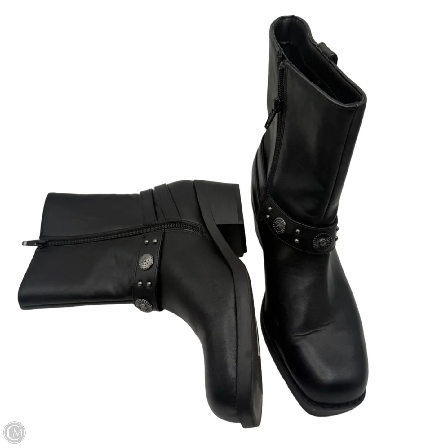 Boots Ankle Flats By Clothes Mentor In Black, Size: 8