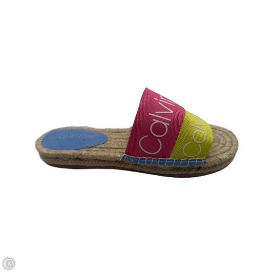 Sandals Flats By Calvin Klein In Multi-colored, Size: 8