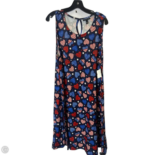 Dress Casual Short By Allison Brittney In Blue & Red & White, Size: Xl