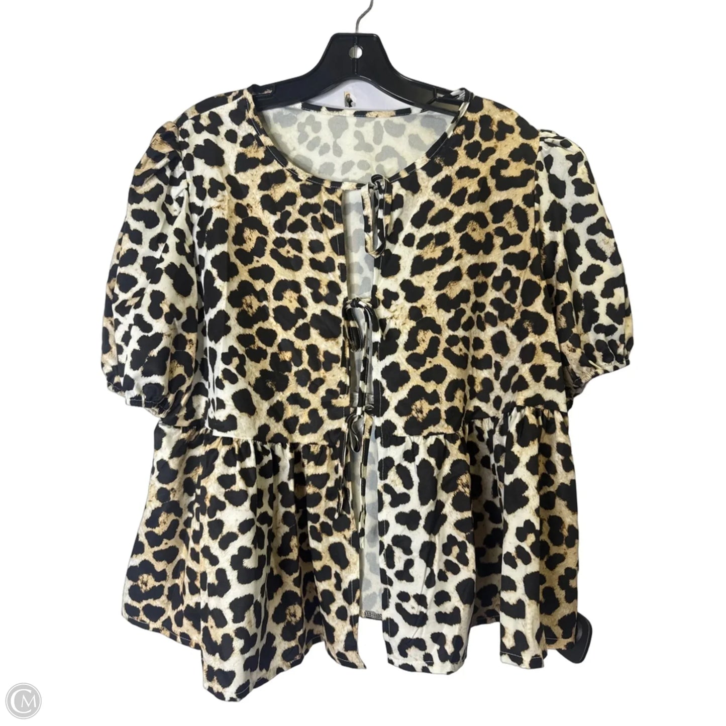 Blouse Short Sleeve By Shein In Animal Print, Size: 12