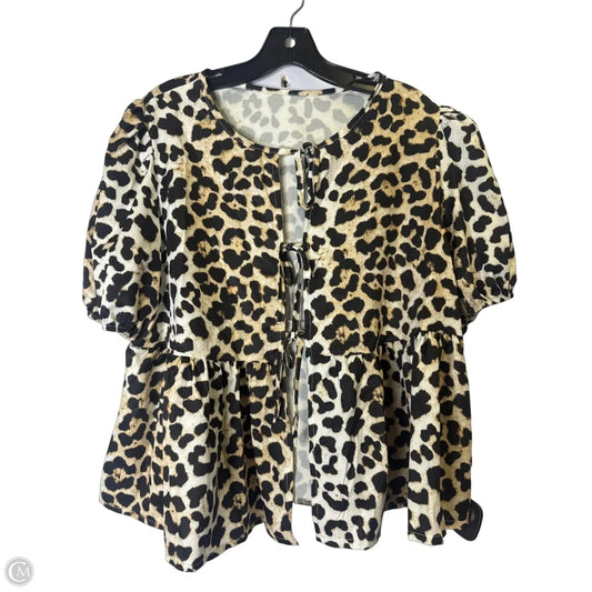 Blouse Short Sleeve By Shein In Animal Print, Size: 12