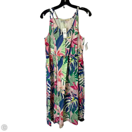 Dress Casual Midi By Loft In Multi-colored, Size: 4