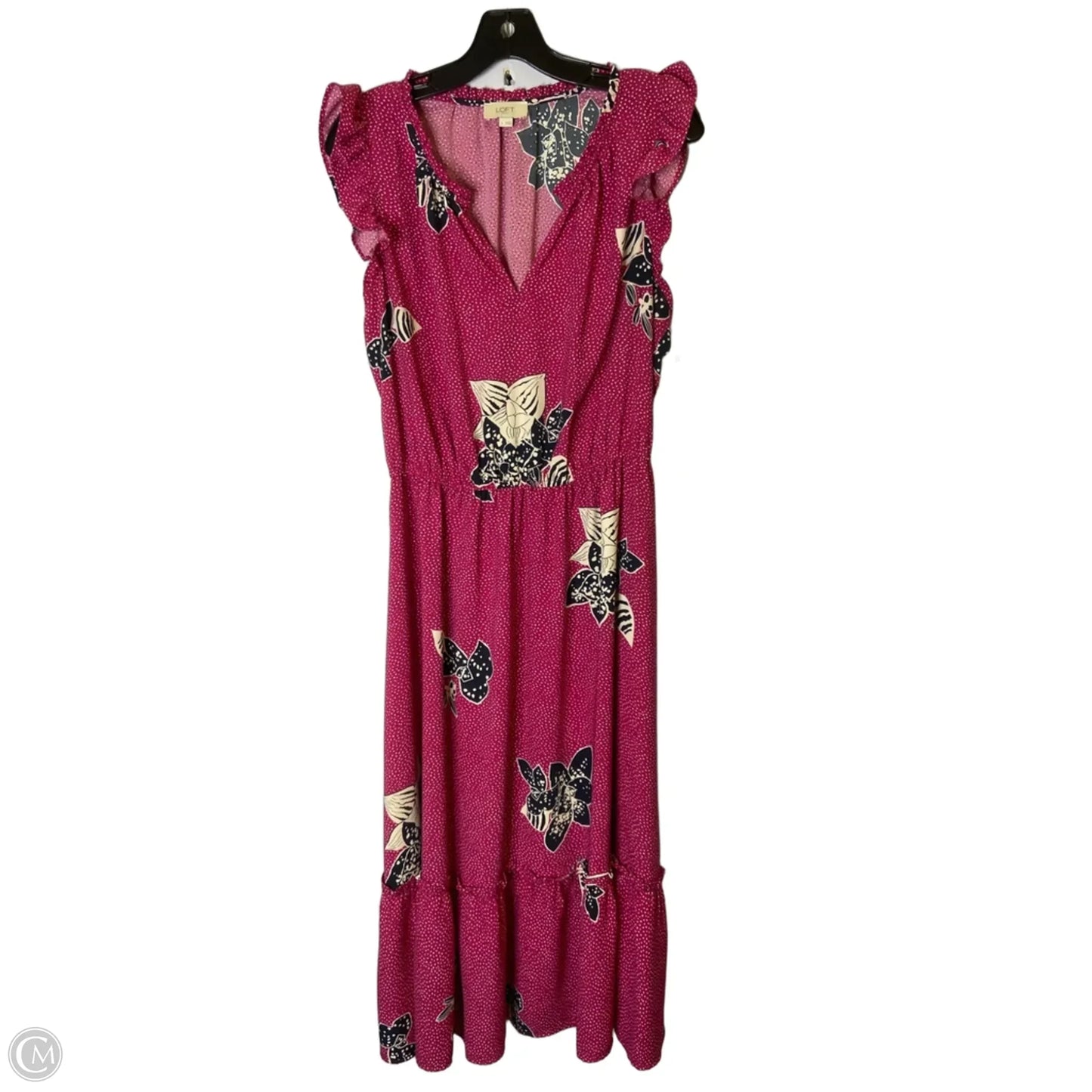 Dress Casual Midi By Loft In Pink, Size: L