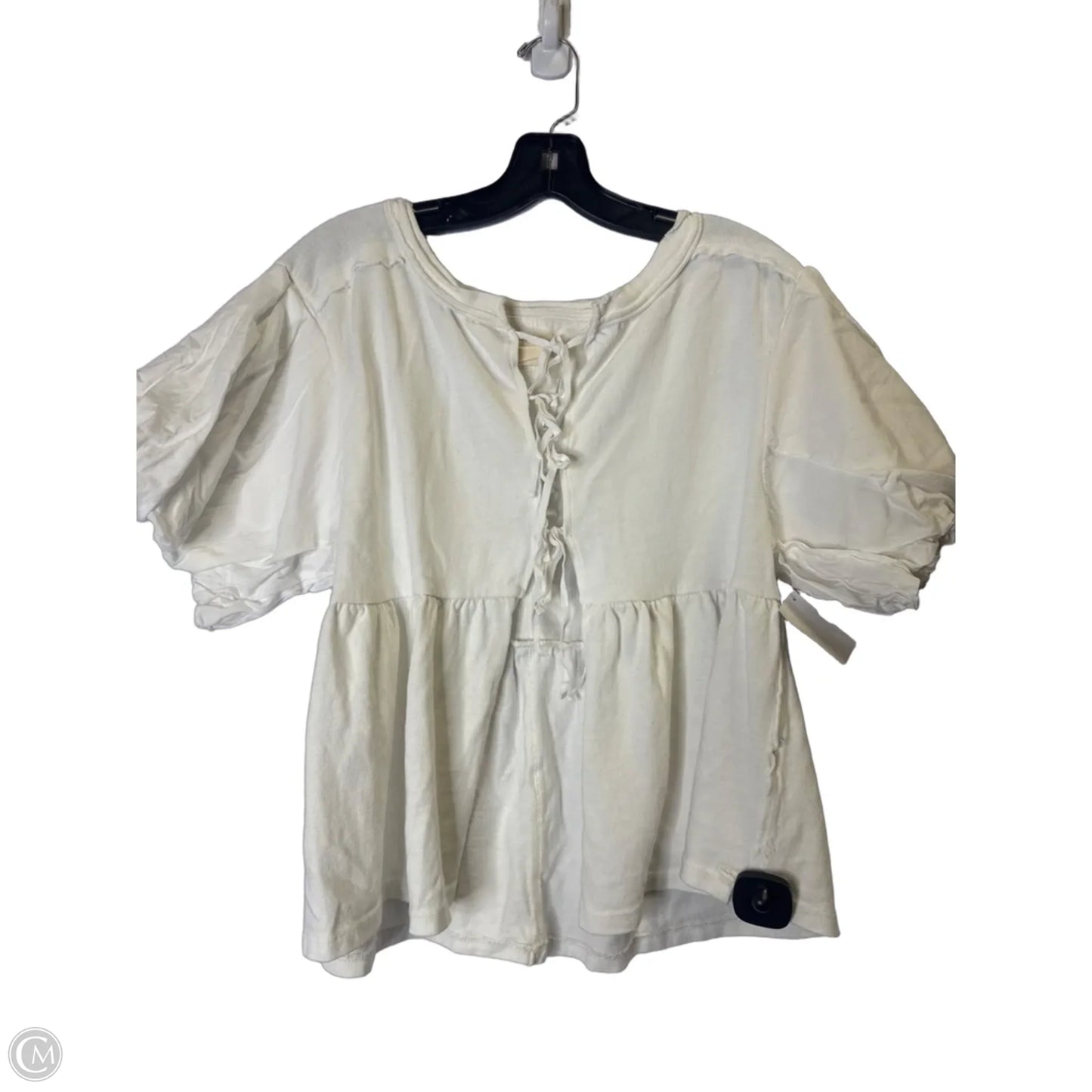 Top Short Sleeve By Cmc In Cream, Size: M