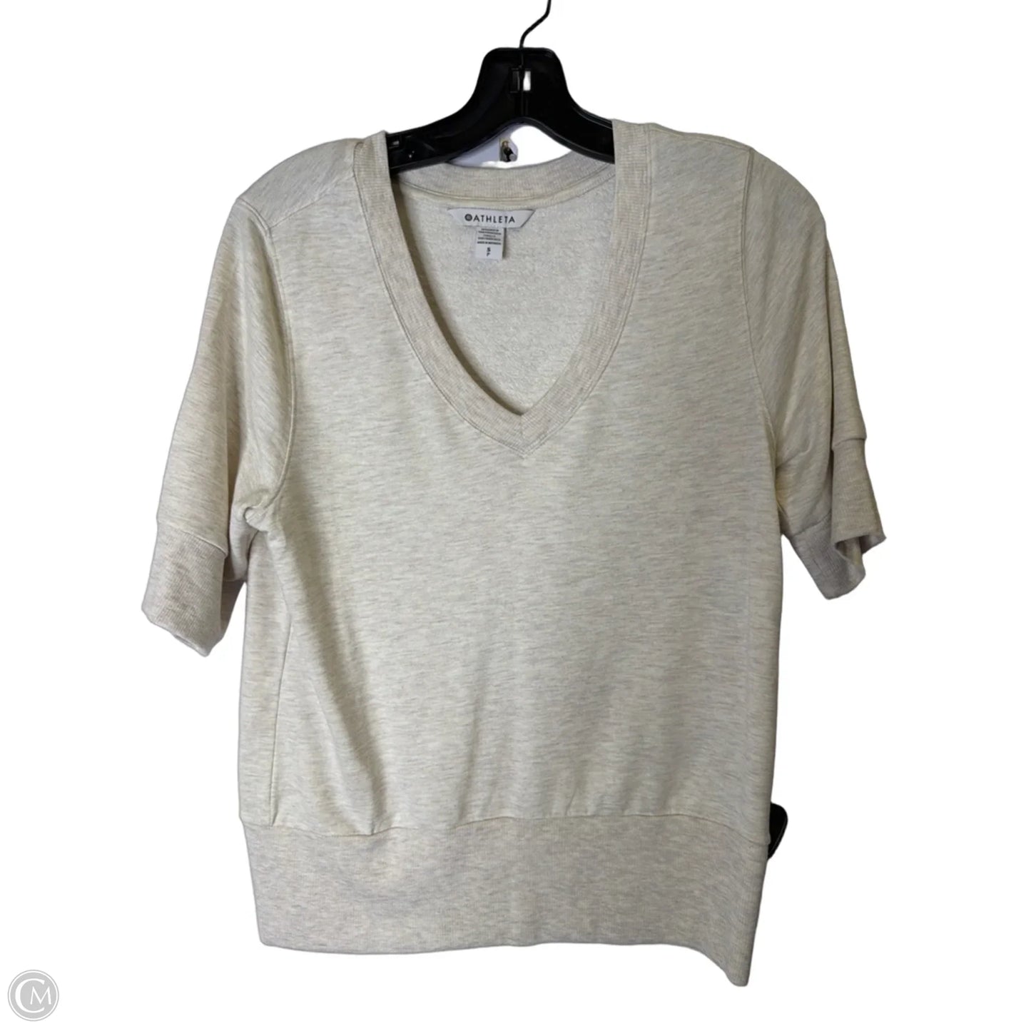 Top Short Sleeve By Athleta In Cream, Size: S