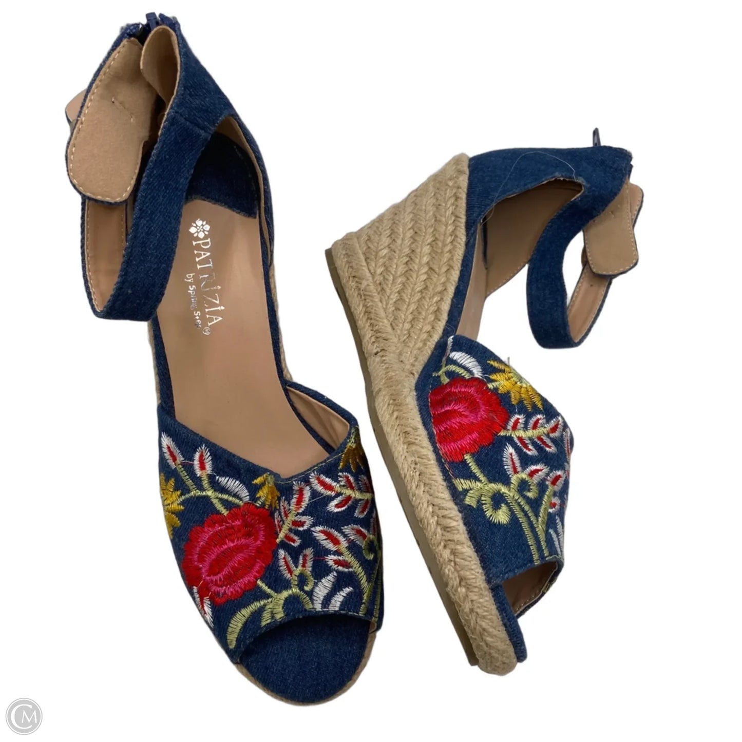 Sandals Heels Wedge By Spring Step In Blue, Size: 8