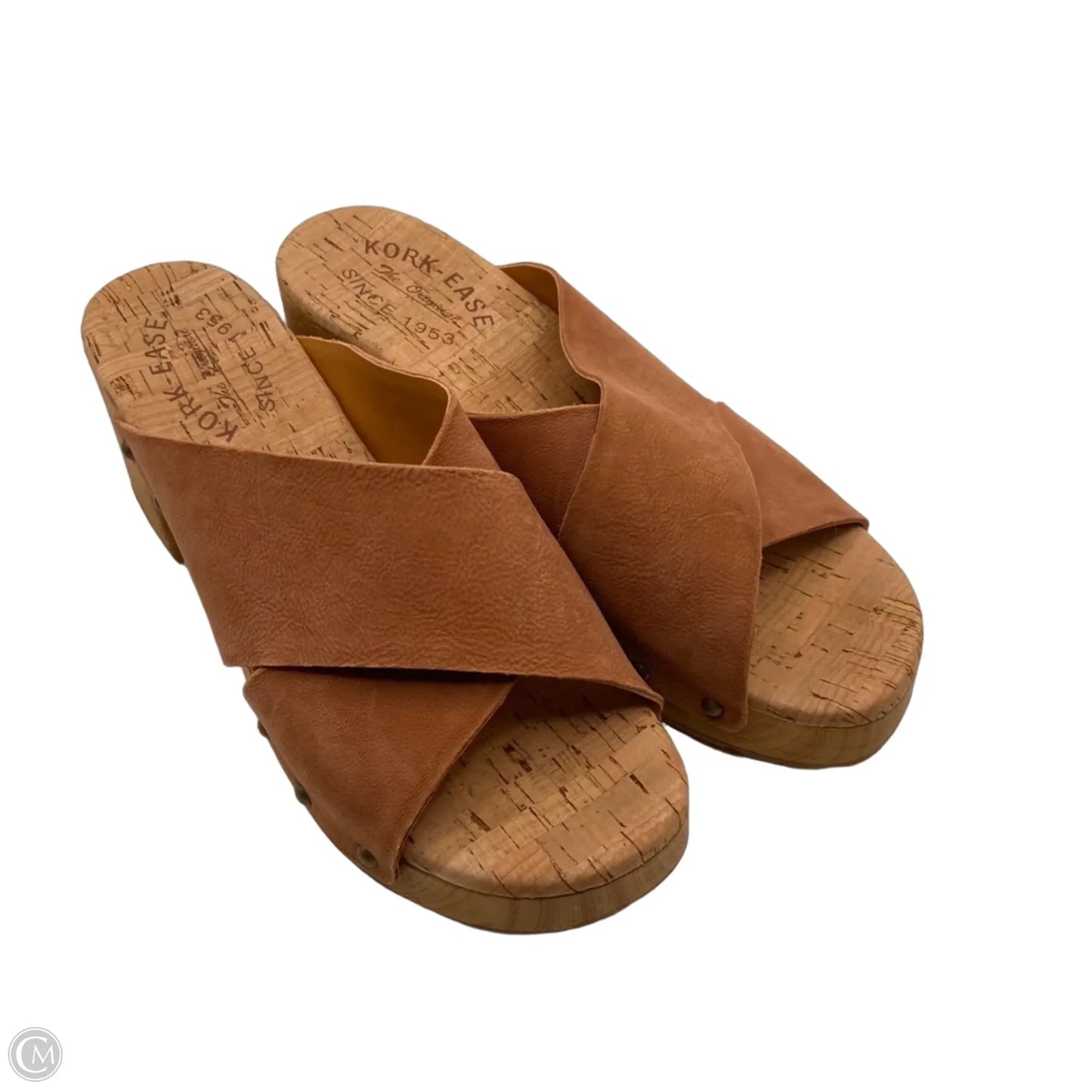 Sandals Heels Wedge By Kork Ease In Brown, Size: 7