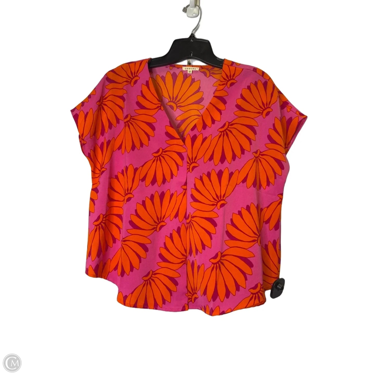 Top Short Sleeve By Jodifl In Orange & Pink, Size: S