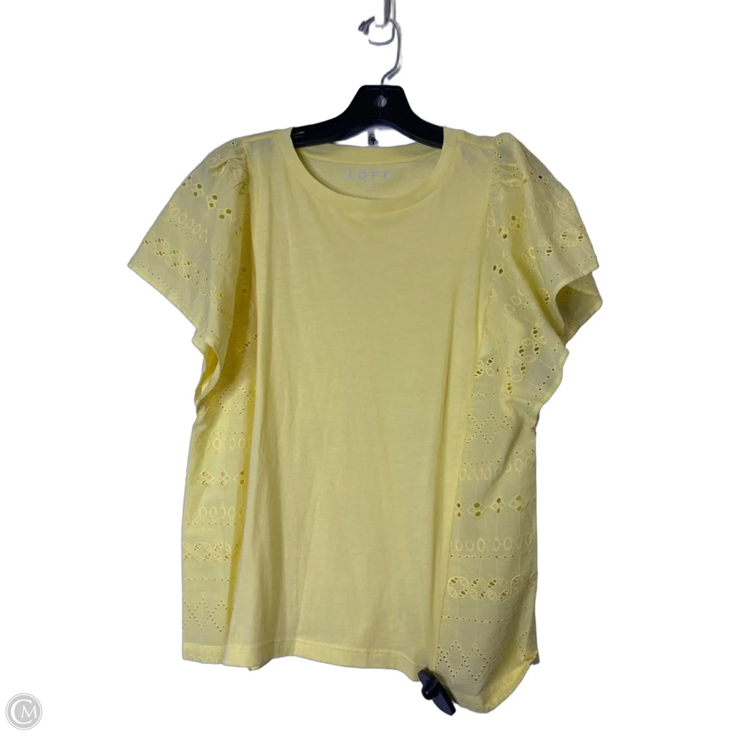 Top Short Sleeve By Loft In Yellow, Size: M