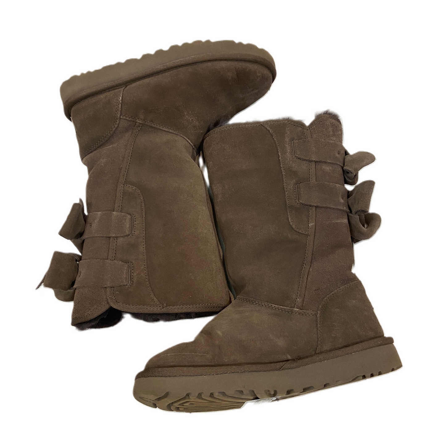 Boots Designer By Ugg In Brown, Size: 5