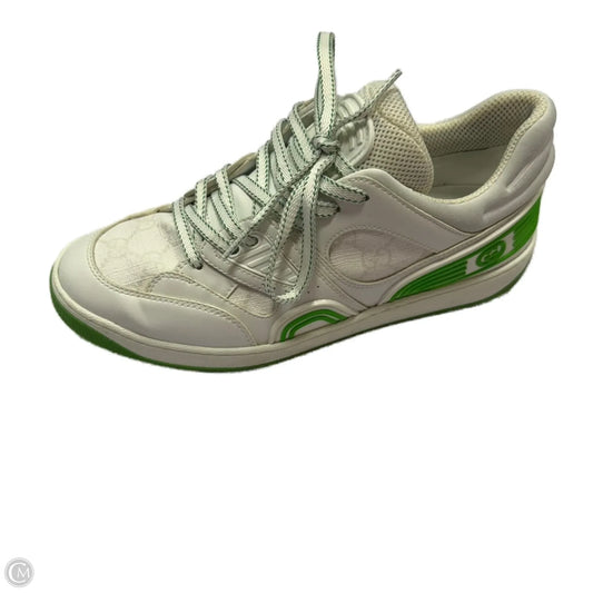 Shoes Luxury Designer By Gucci In Green & White, Size: 8