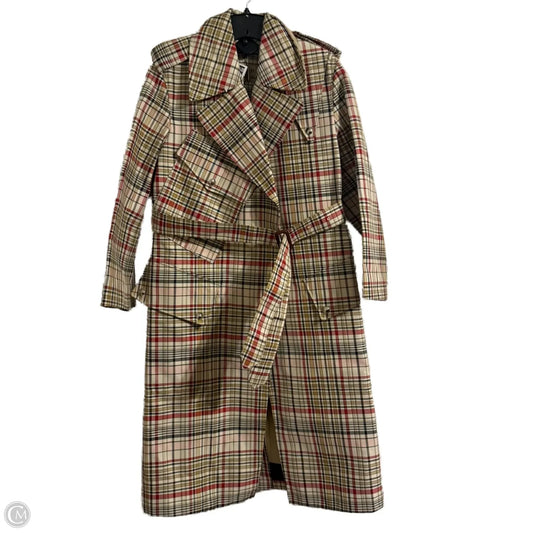 Coat Luxury Designer By Burberry In Plaid Pattern, Size: 2