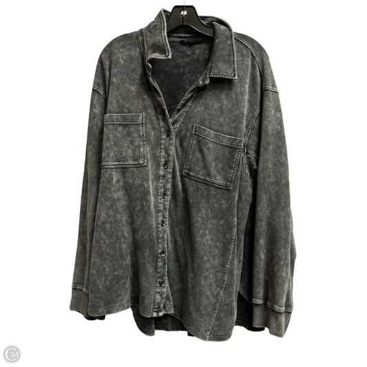 Jacket Shirt By Jane And Delancey In Grey, Size: 2x