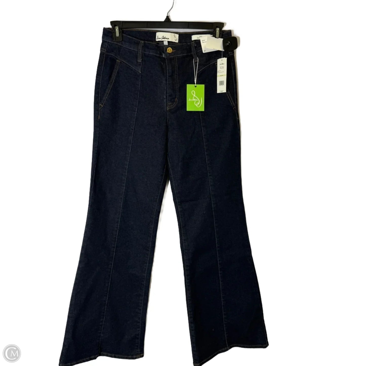 Jeans Flared By Sam Edelman In Blue Denim, Size: 8