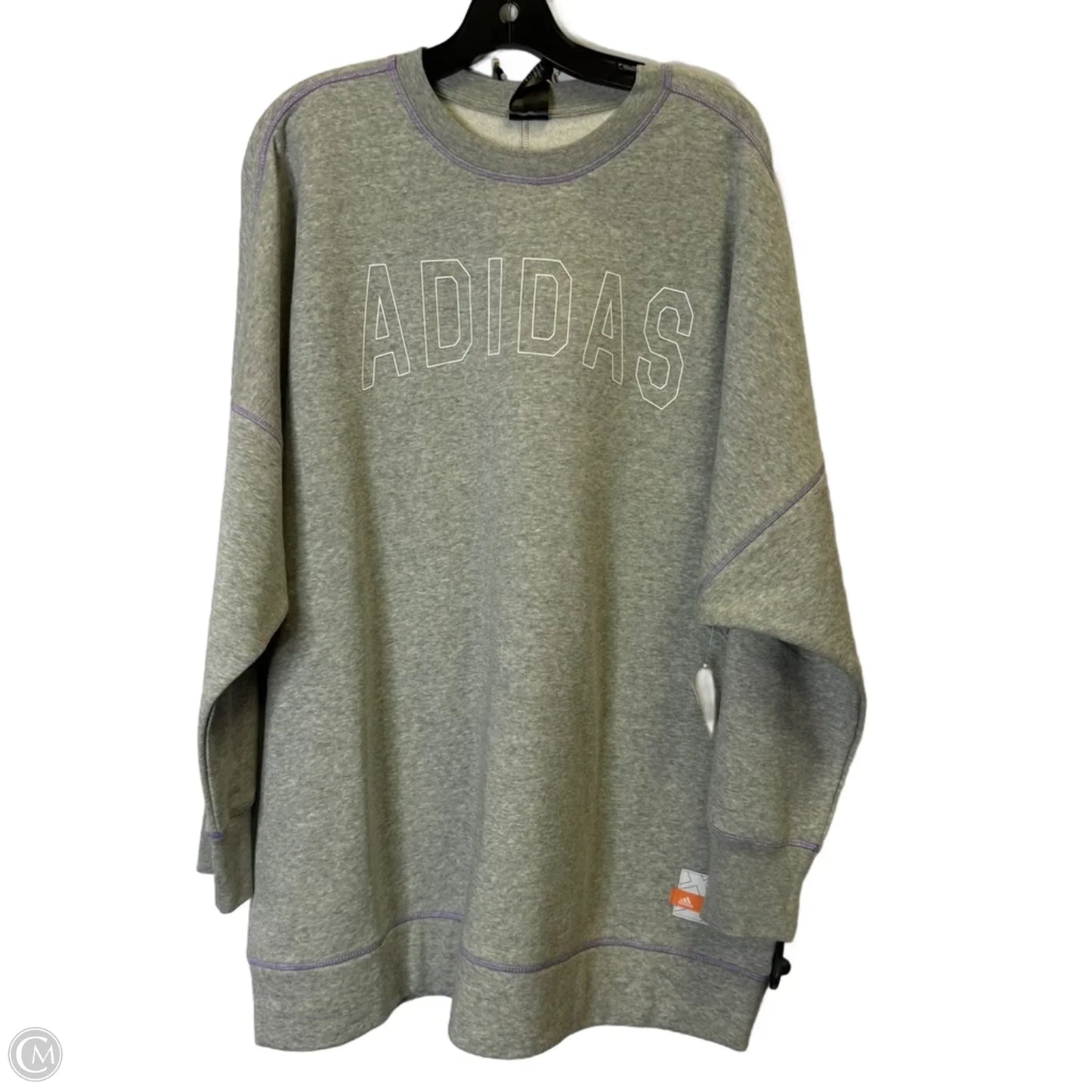 Athletic Sweatshirt Crewneck By Adidas In Grey, Size: 2x