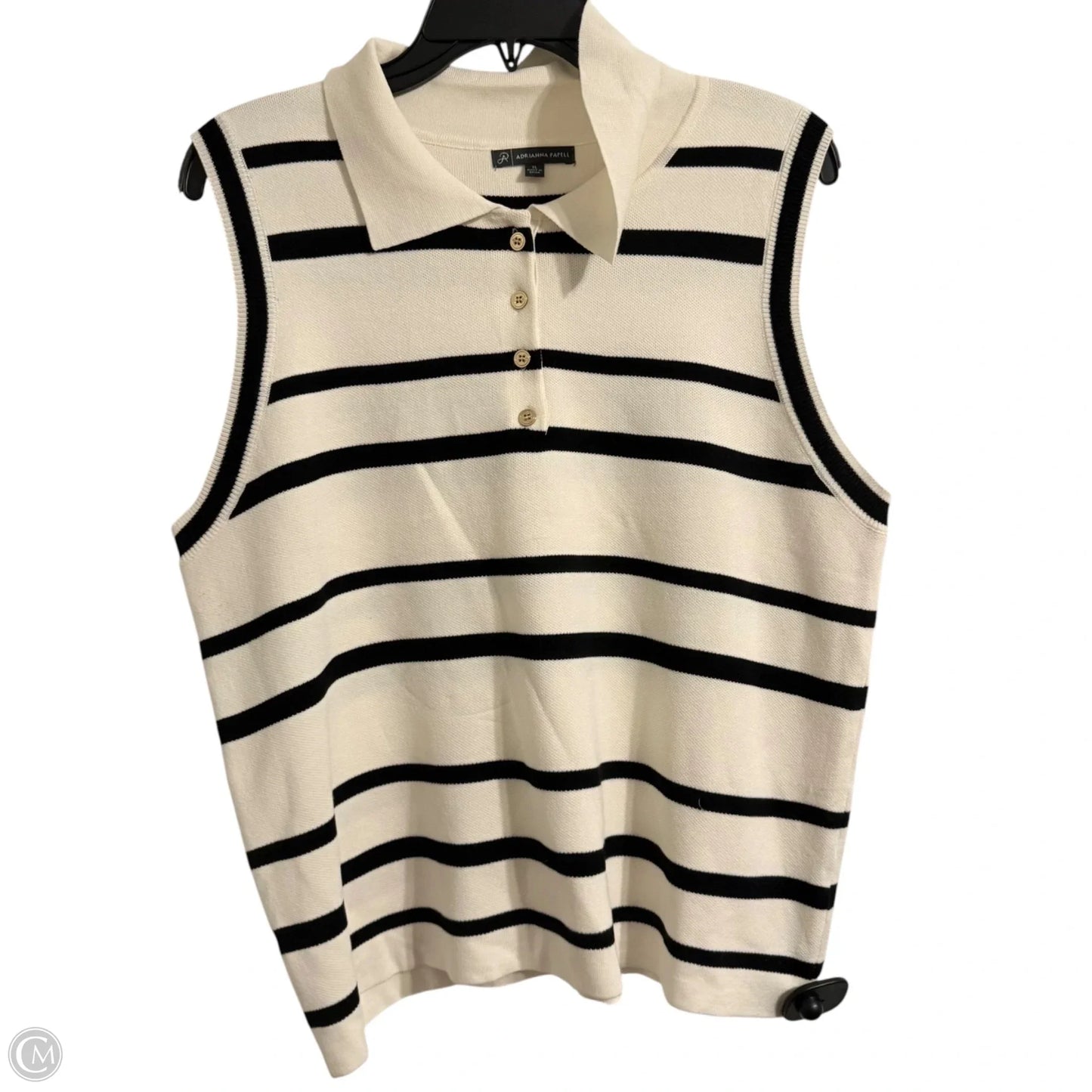 Top Sleeveless By Adrianna Papell In Striped Pattern, Size: Xl