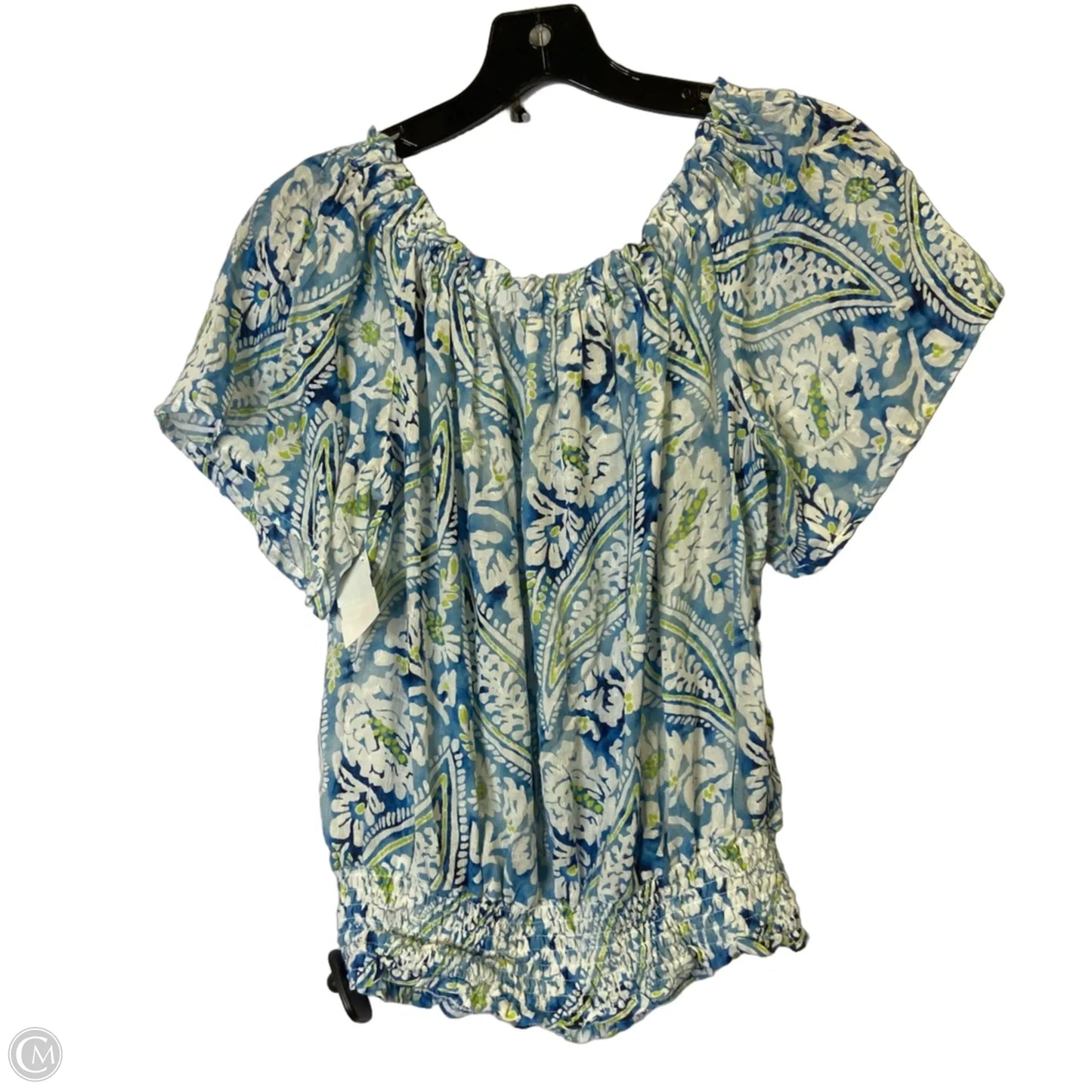 Top Short Sleeve By Christian Siriano In Blue, Size: S