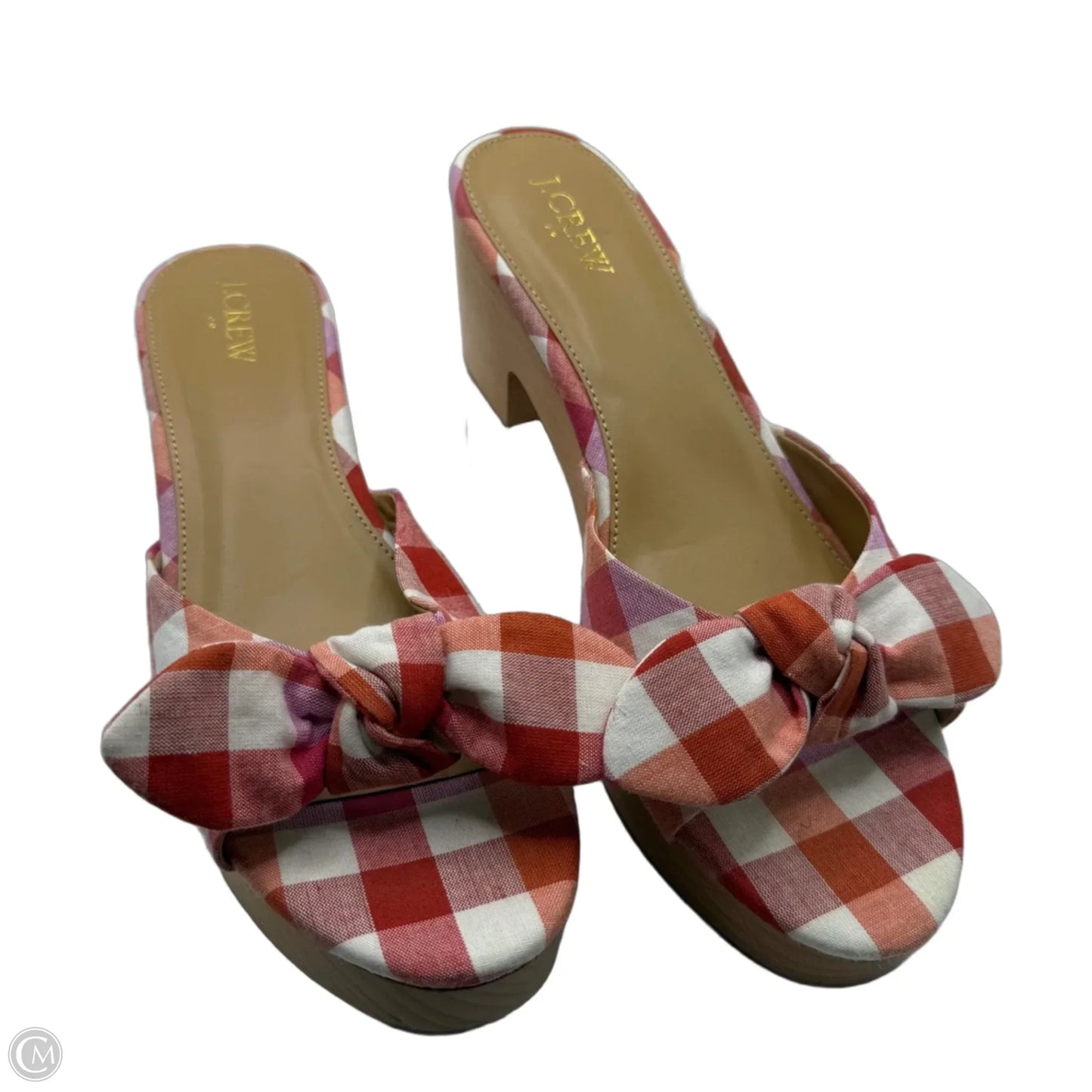 Sandals Heels Block By J. Crew In Orange & Pink, Size: 10
