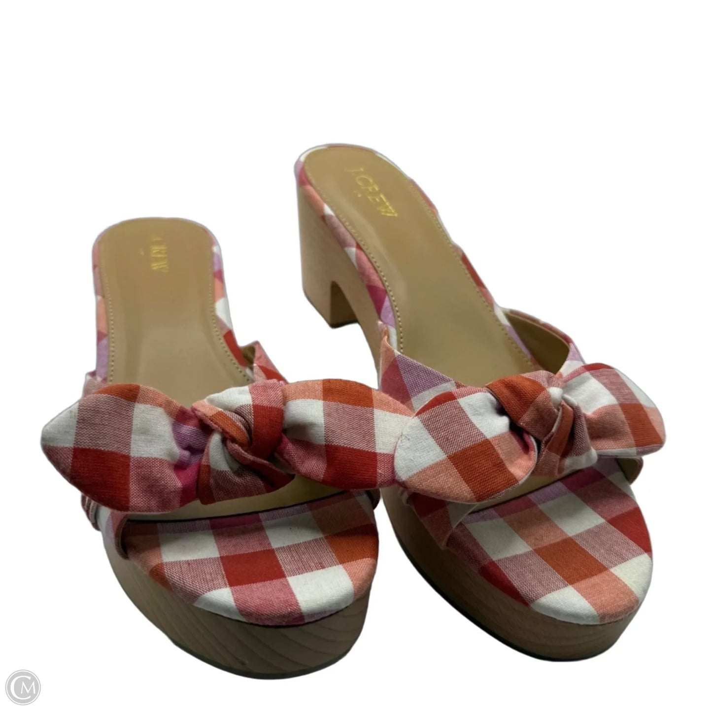 Sandals Heels Block By J. Crew In Orange & Pink, Size: 10