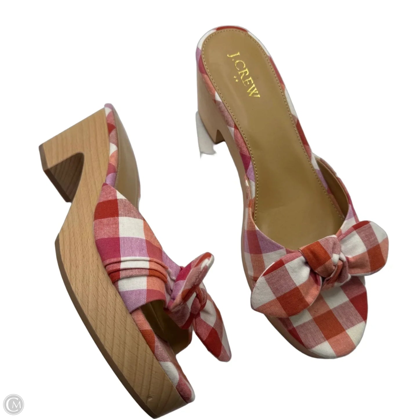 Sandals Heels Block By J. Crew In Orange & Pink, Size: 10