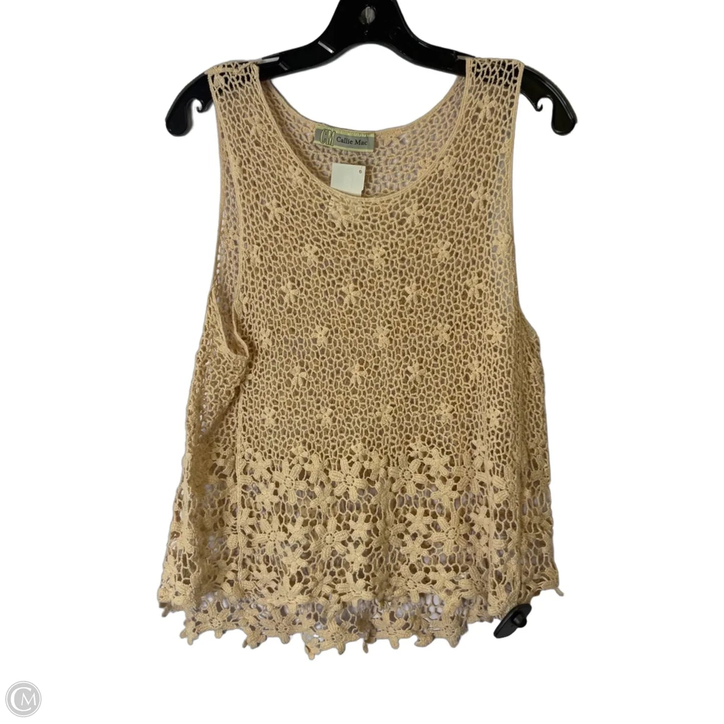 Top Sleeveless By Clothes Mentor In Tan, Size: L