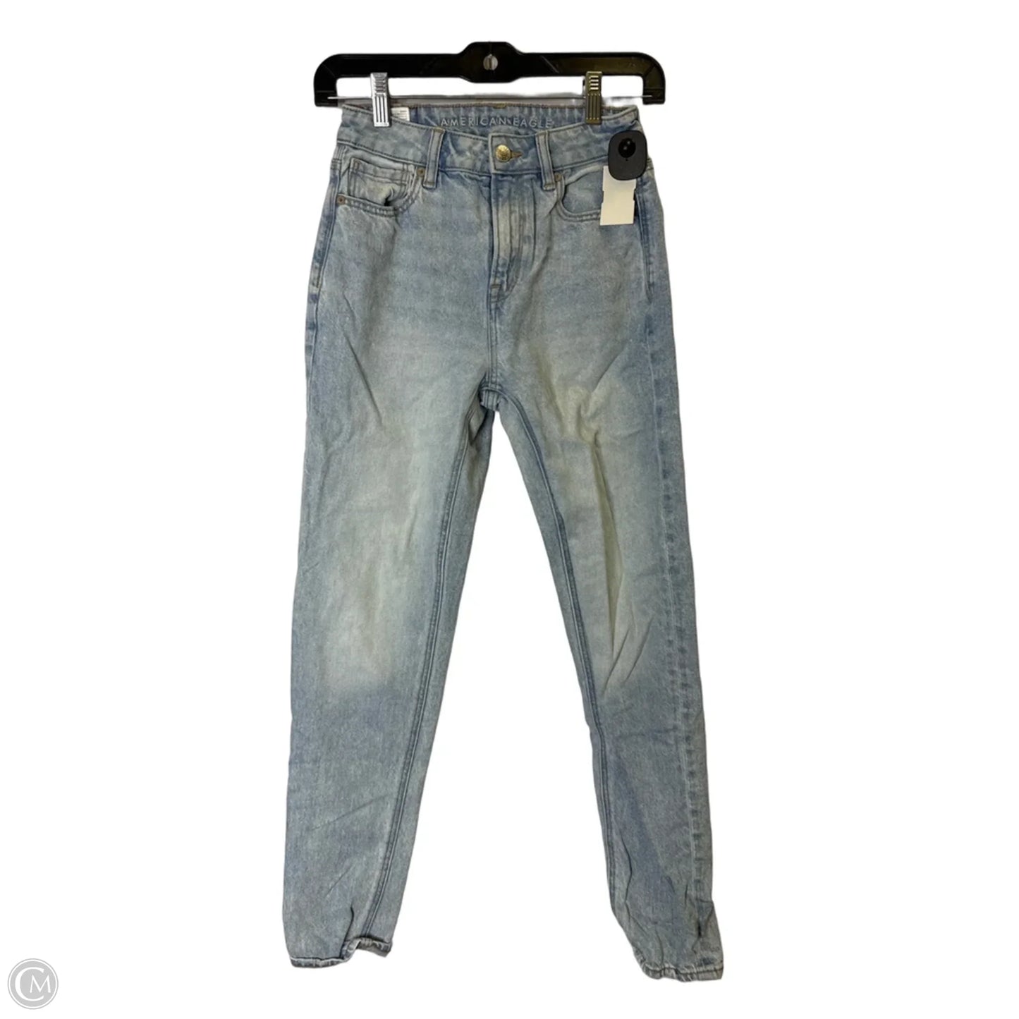 Jeans Straight By American Eagle In Blue Denim, Size: 0