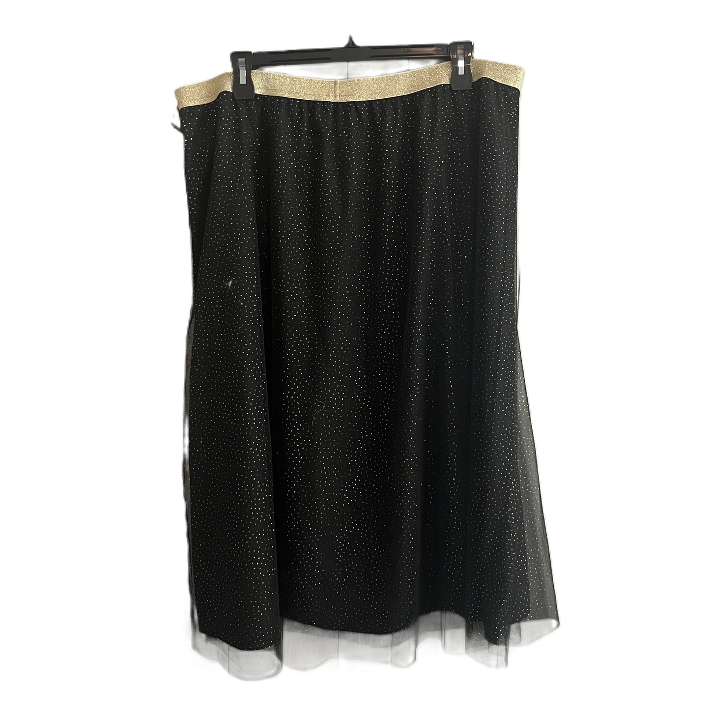 Skirt Midi By J. Crew In Black & Gold, Size: 2x