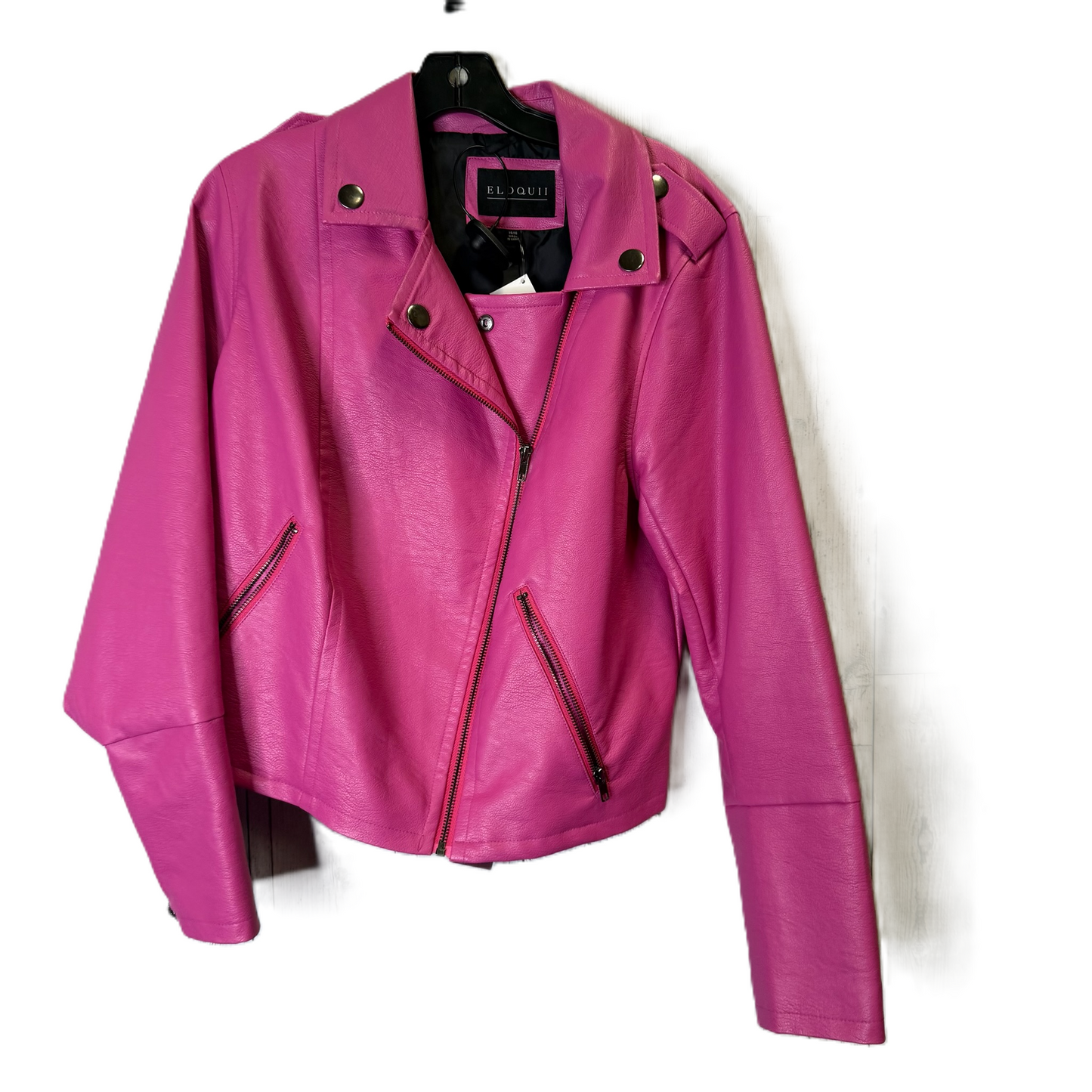 Jacket Moto By Eloquii In Pink, Size: 14